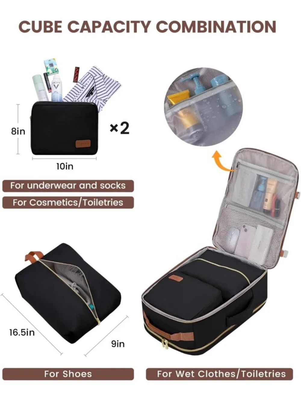 Versatile 40L Travel Backpack, Airline Approved Carry-On, Waterproof, Fits 17